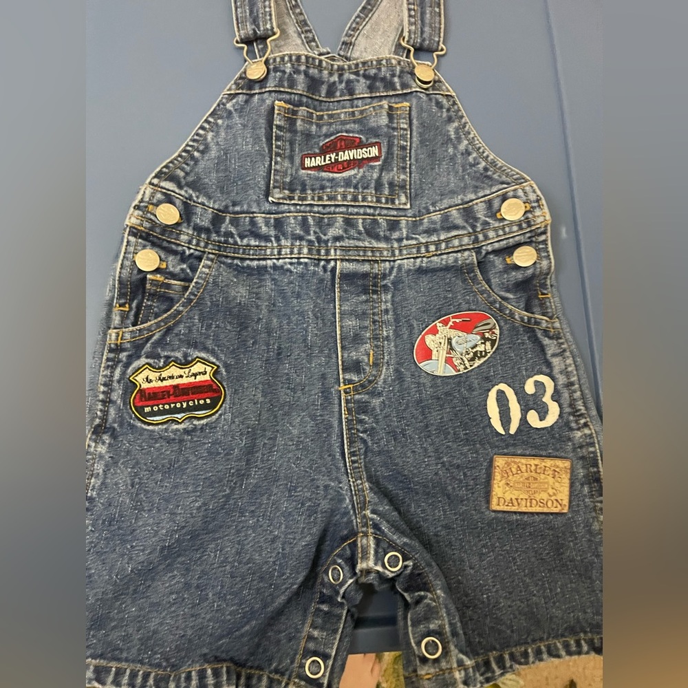 Harley Davidson 24 Months Overalls Coveralls Vtg EUC Logos